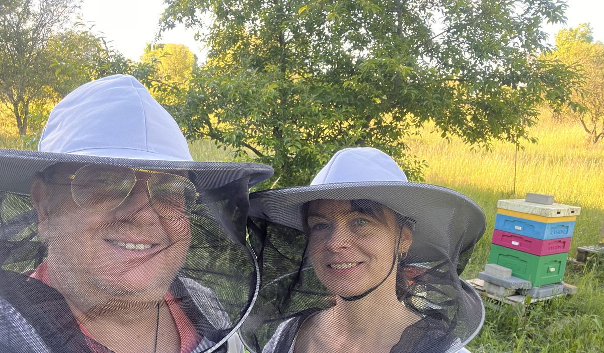 Alessandro and Maria at the Florabella apiary in Koziegłowy
